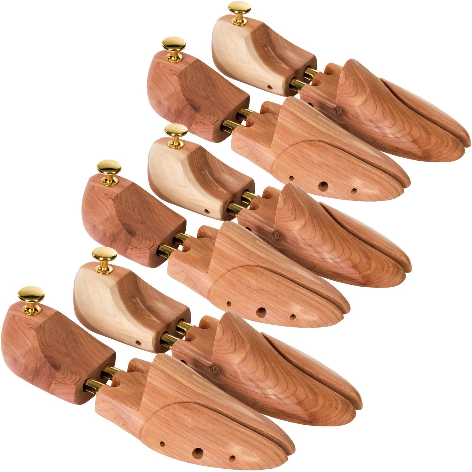 Tectake 3 Paar Schuhspanner  Aus Zedernholz Für Damen  und Herrenschuhe  28 x 9 x 8 cm Braun
