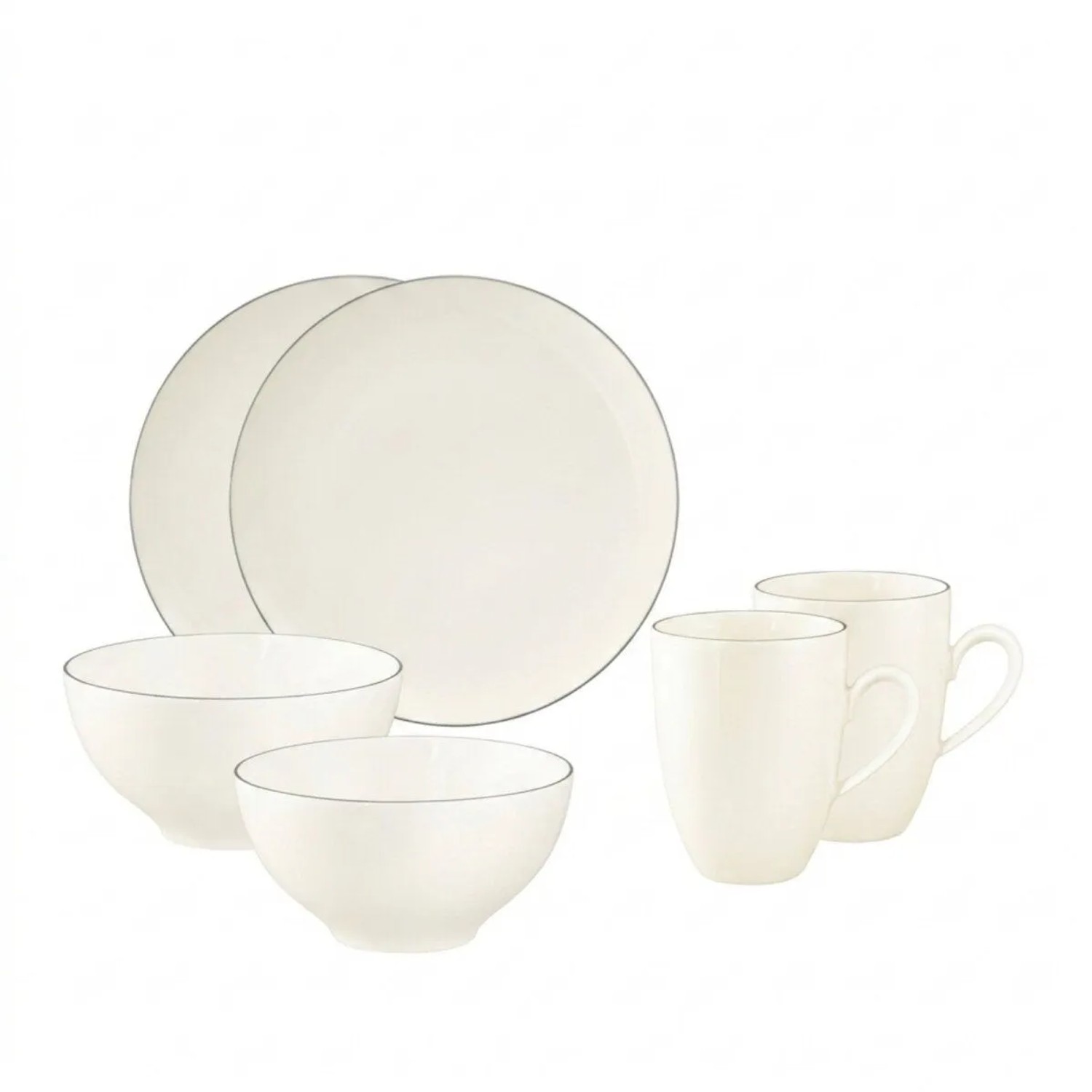 Seltmann Weiden Savona Frühstücks-Set 6-teilig Grey Line