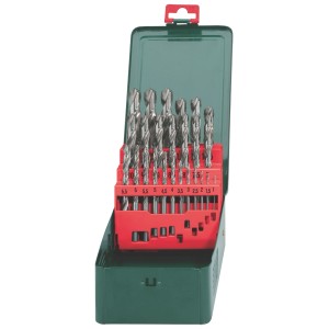 Metabo HSS-G Bohrerset, 25-teilig in Metallkassette, für Stahl und Guss.