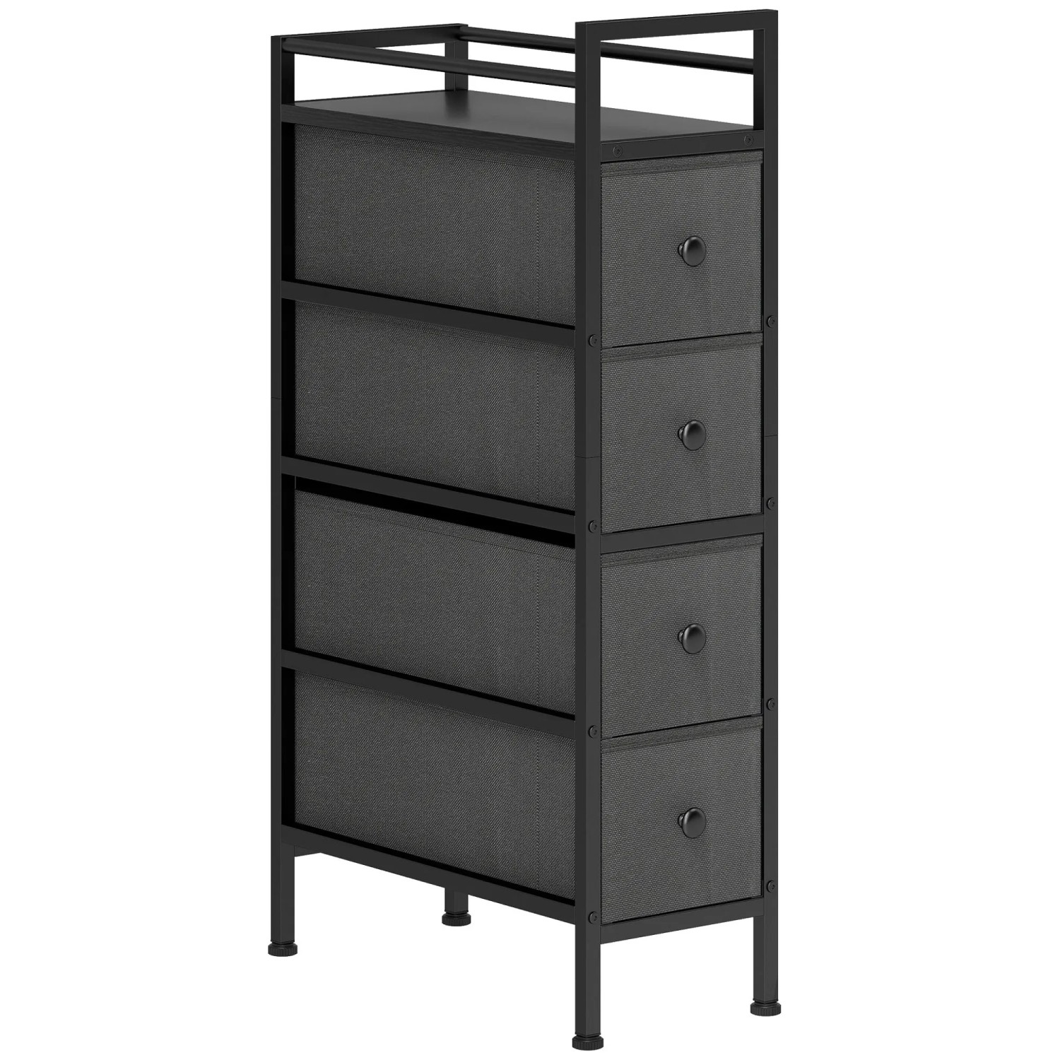 HOMCOM Fabric Dresser Stahl Spanplatte 20L x 43B x 81,5H cm Schwarz