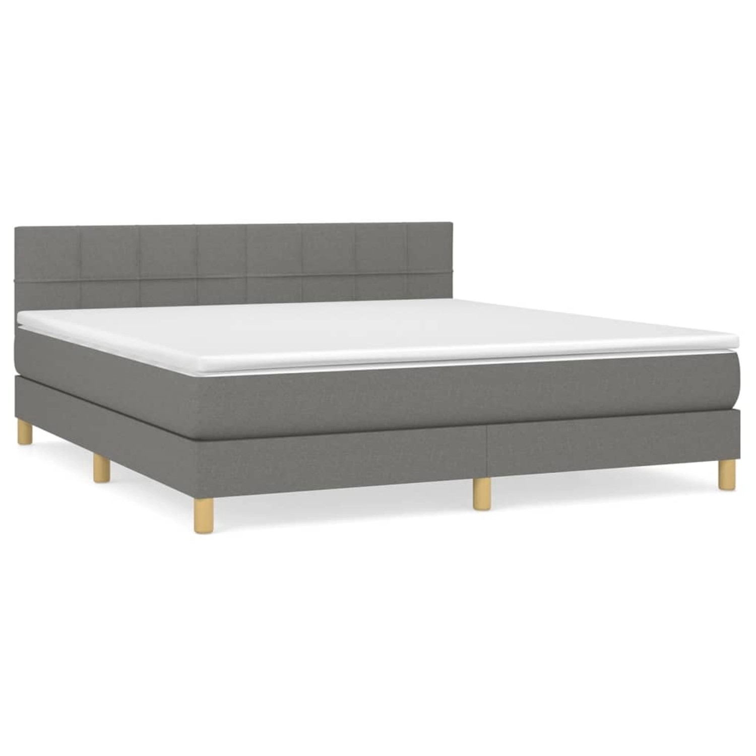 vidaXL Boxspringbett Boxspringbett mit Matratze Schwarz 180x200 cm Stoff Be günstig online kaufen