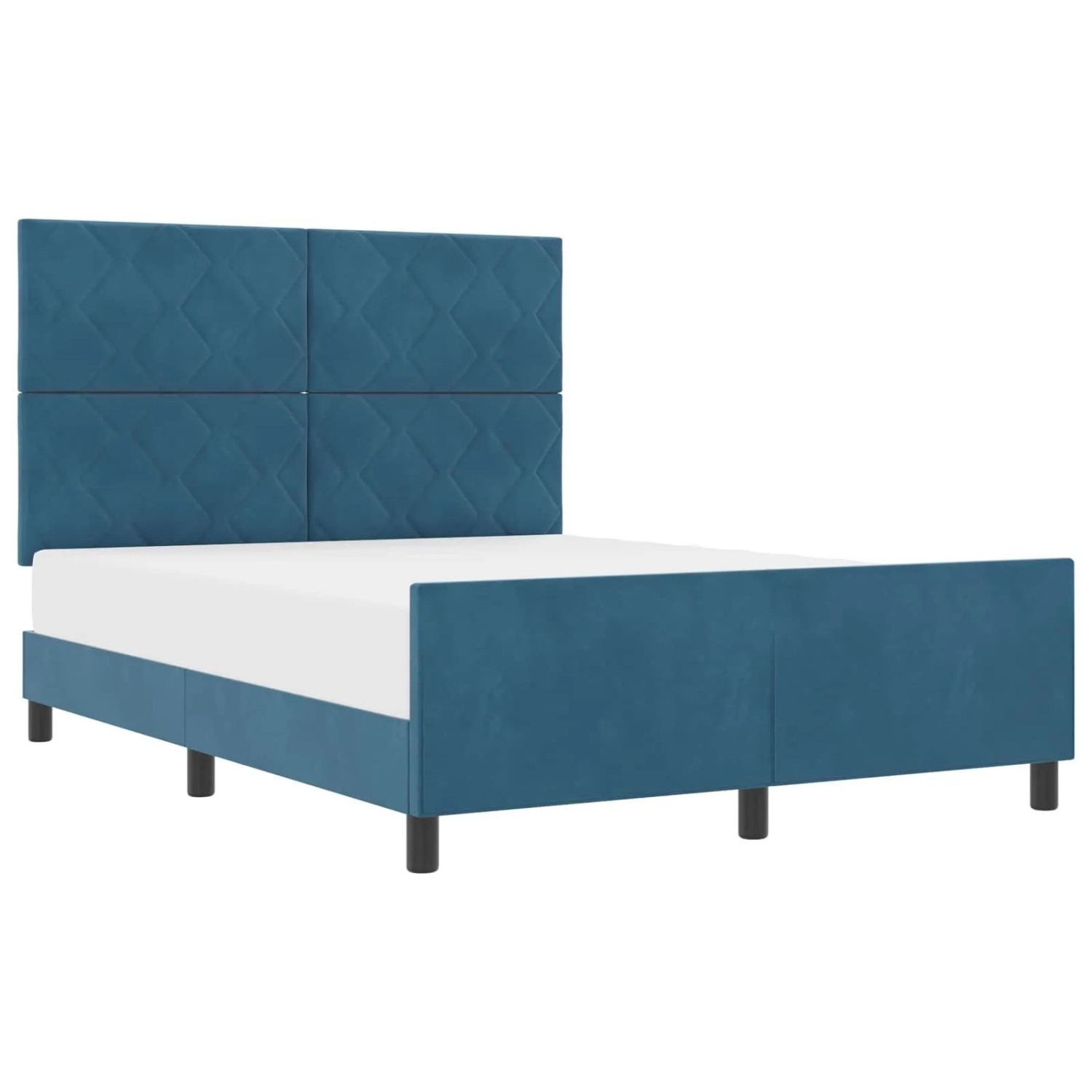 vidaXL Boxspringbett mit Kopfteil Dunkelblau 160 x 200 cm Samt 3345021