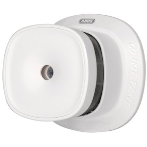 Weißer Abus Z-Wave Rauchmelder für Brandschutz im Detail.