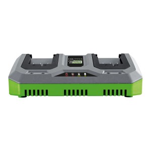 LUX 20V Doppel-Schnellladegerät für 1 PowerSystem Akkus, grau/grün.