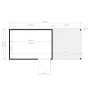 Grundriss Bertilo Elementgartenhaus Cubus 3 Office Lounge Natur mit Maßen.