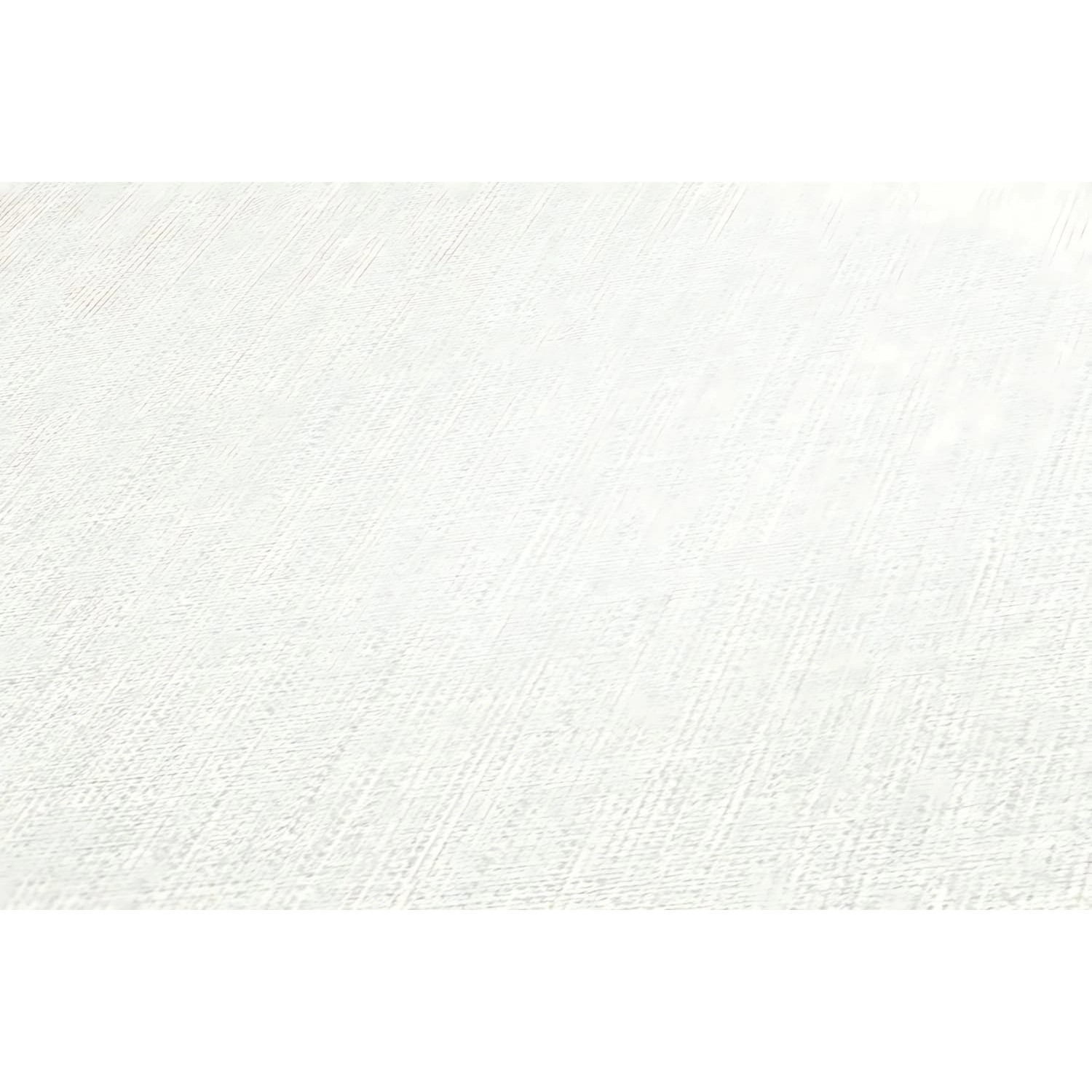 Weiße, matte Uni-Tapete in Textiloptik von PROFHOME, leicht strukturiert.