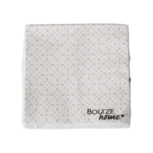Boltze Servietten Estany, 20 Stück, beige-weißes geometrisches Muster.