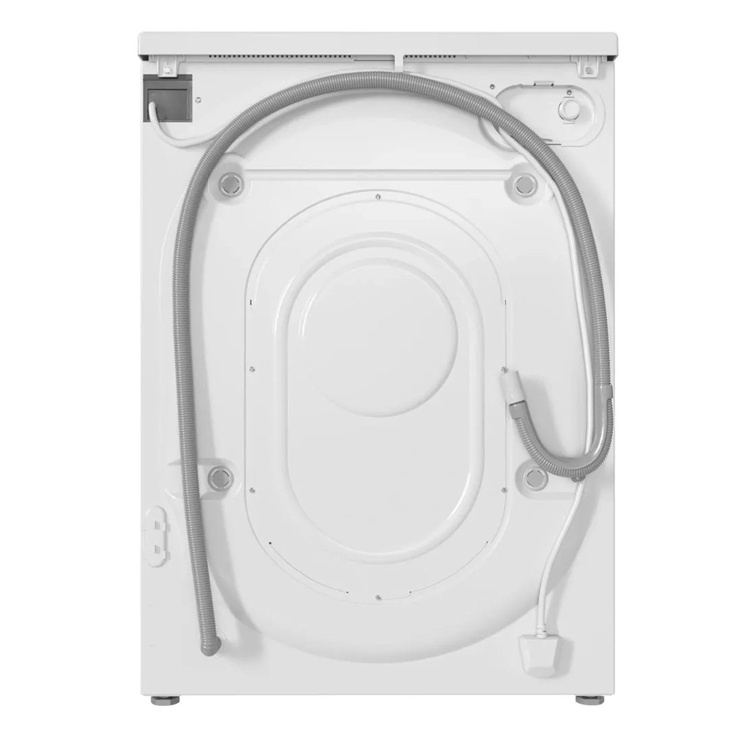 Rückansicht der weißen Bauknecht BPW 914 B Frontlader-Waschmaschine mit Anschlüssen.