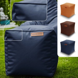 Green Bean Sitzhocker Cube 40 x 40 x 40 cm Leder mit EPS-Perlen-Füllung Dunkelblau