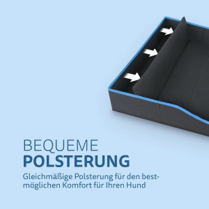 Bestlivings faltbares Hundebett/Katzenbett blau, gepolstert, für Reisen geeignet.