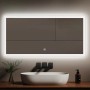 Emke Badspiegel 120x60cm mit LED-Beleuchtung und Touchschalter für Kaltweiß Licht.