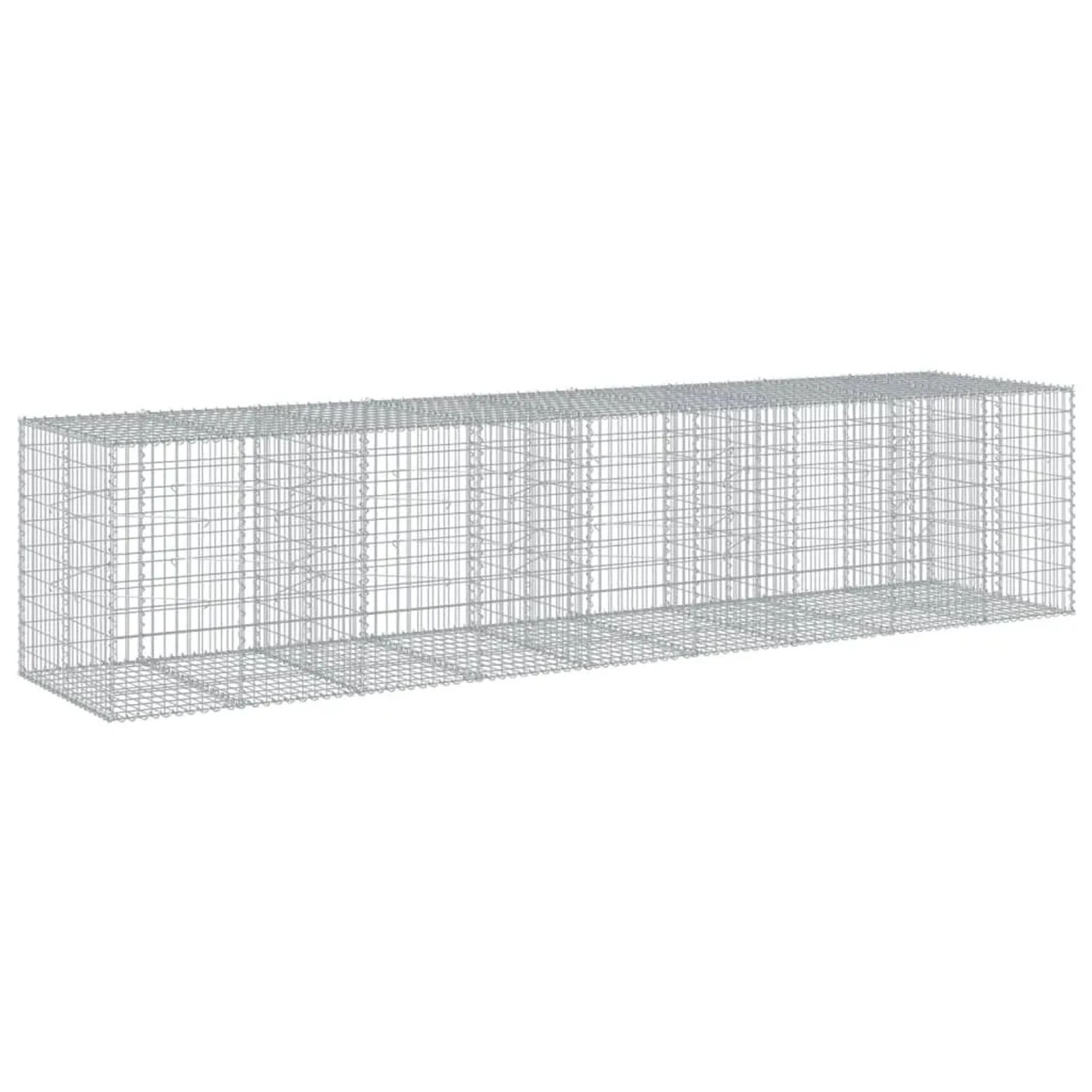 vidaXL Gabione mit Deckel 450x100x100 cm Verzinktes Eisen 3295197