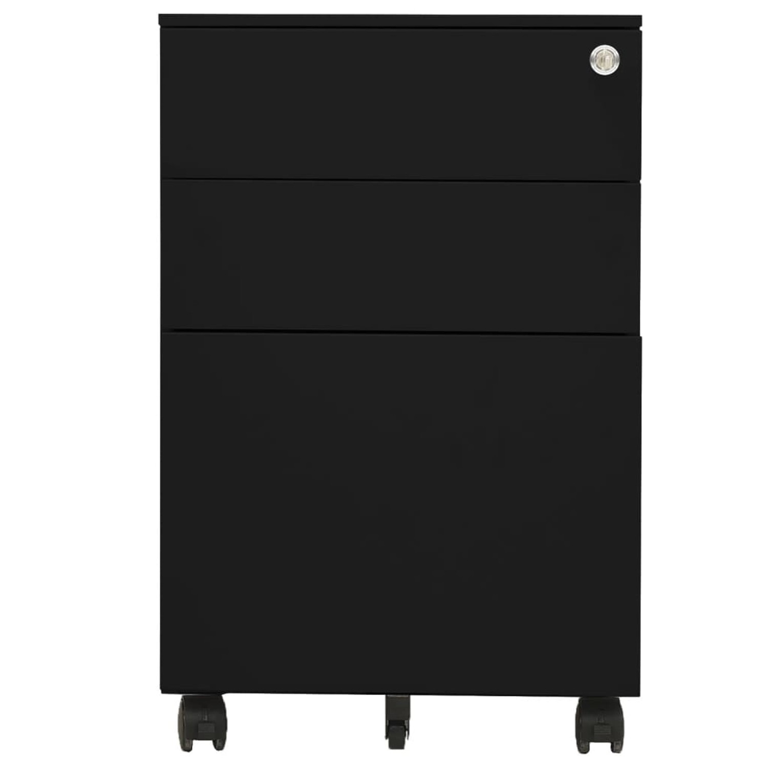 Aktenschrank Mit Rollen Schwarz 39x45x60 Cm Stahl günstig online kaufen