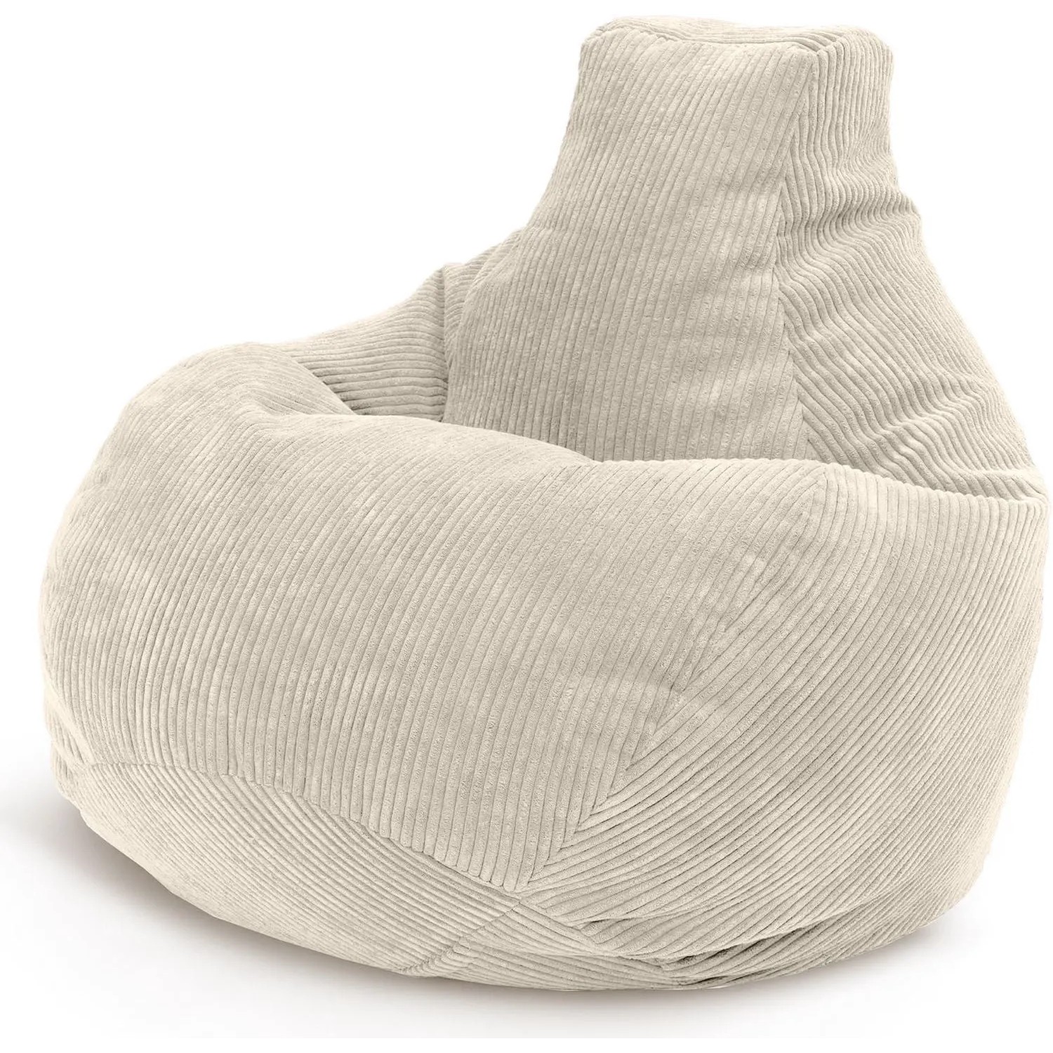 Green Bean Sitzsack Cozy 80 x 90 x 90 cm Cord mit EPS-Perlen-Füllung Beige