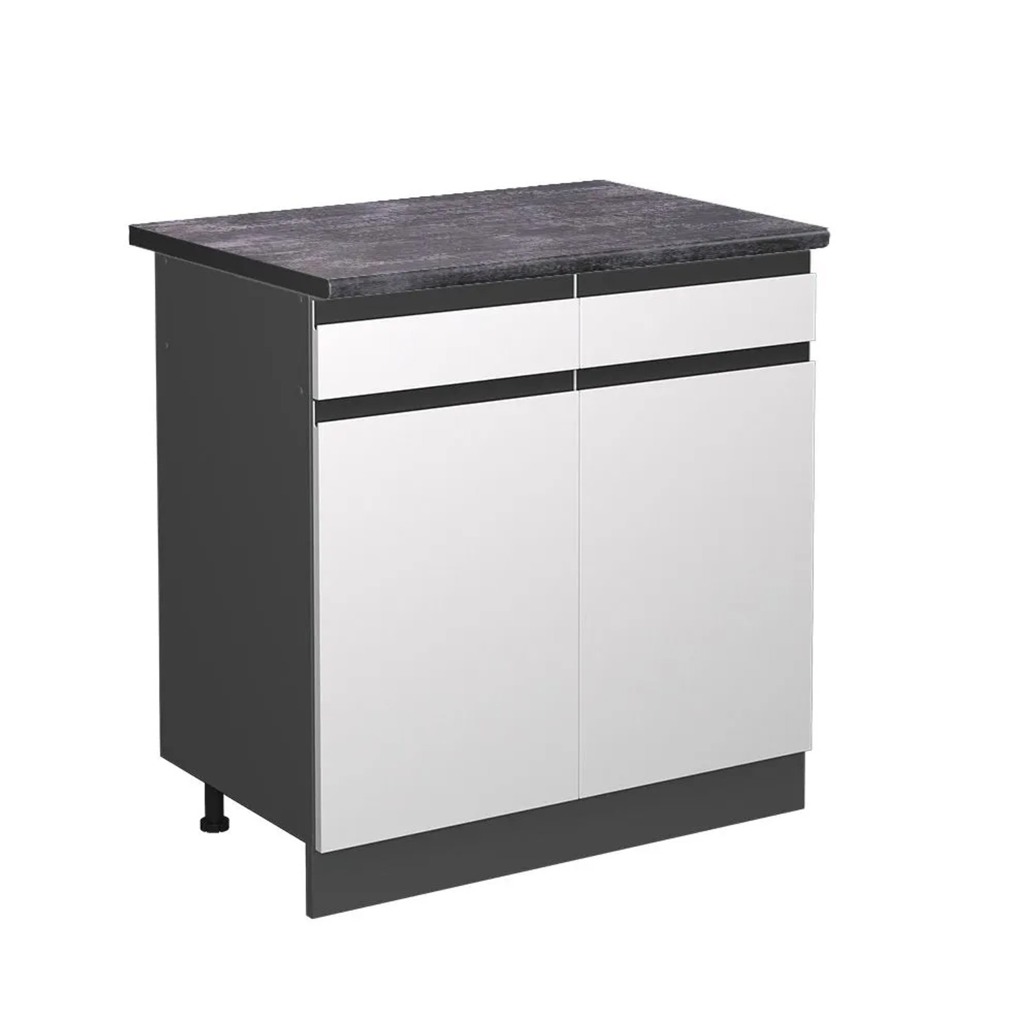 Vicco Küchenunterschrank R-Line Schubladenschrank für die Küche Weiß Anthrazit 80 cm J-Shape AP Anthrazit