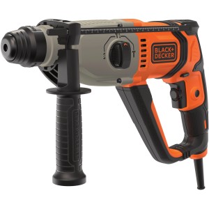 Black+Decker Bohrhammer BEHS02K (800 W) in Orange/Grau mit Zusatzhandgriff.