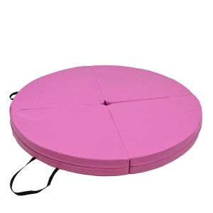 Pinke TRUTZHOLM Tanzstangenmatte, 120cm Durchmesser, 10cm dick, faltbar mit Tragegriff.