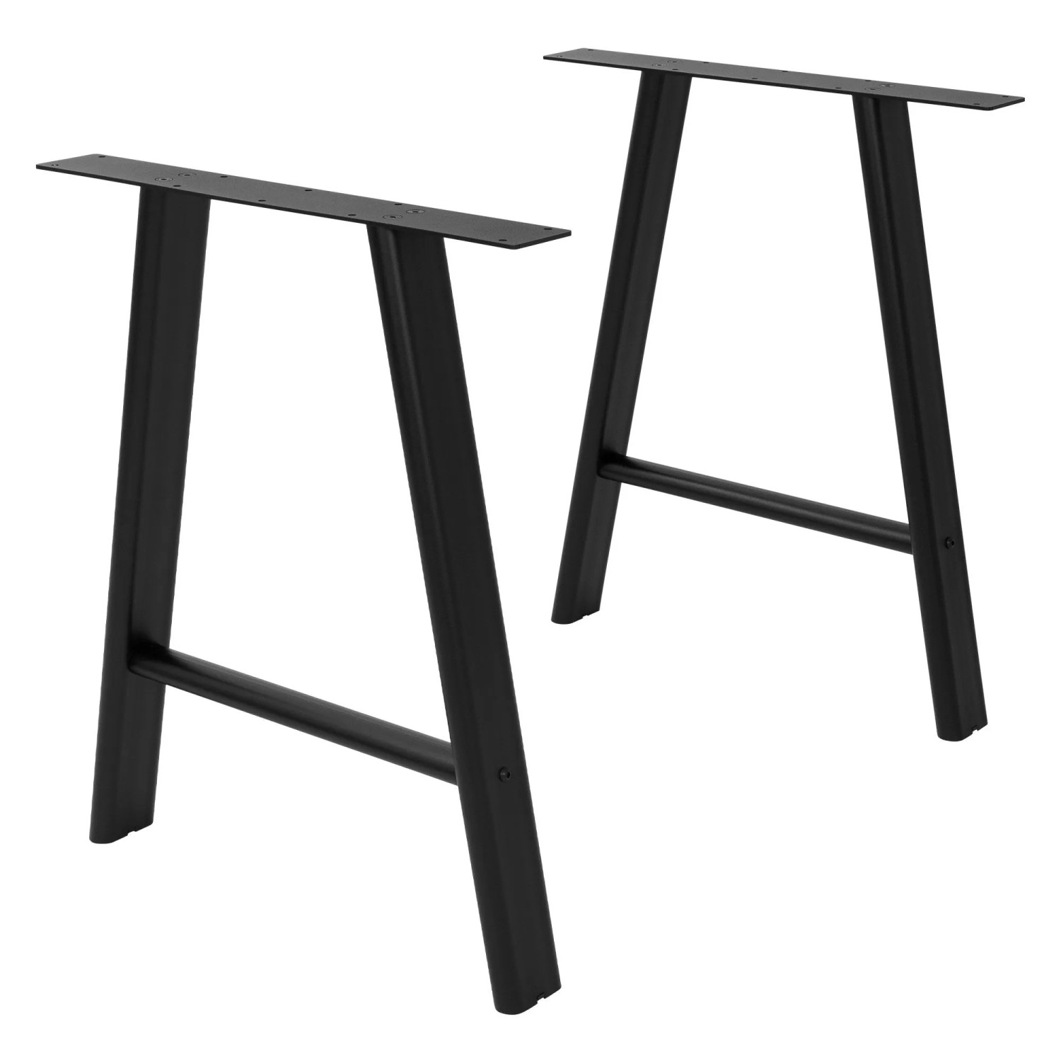 ML-Design Tischbeine Metall Schwarz 2er Set 60x72 cm Flach Tischgestell A-Form aus Stahl