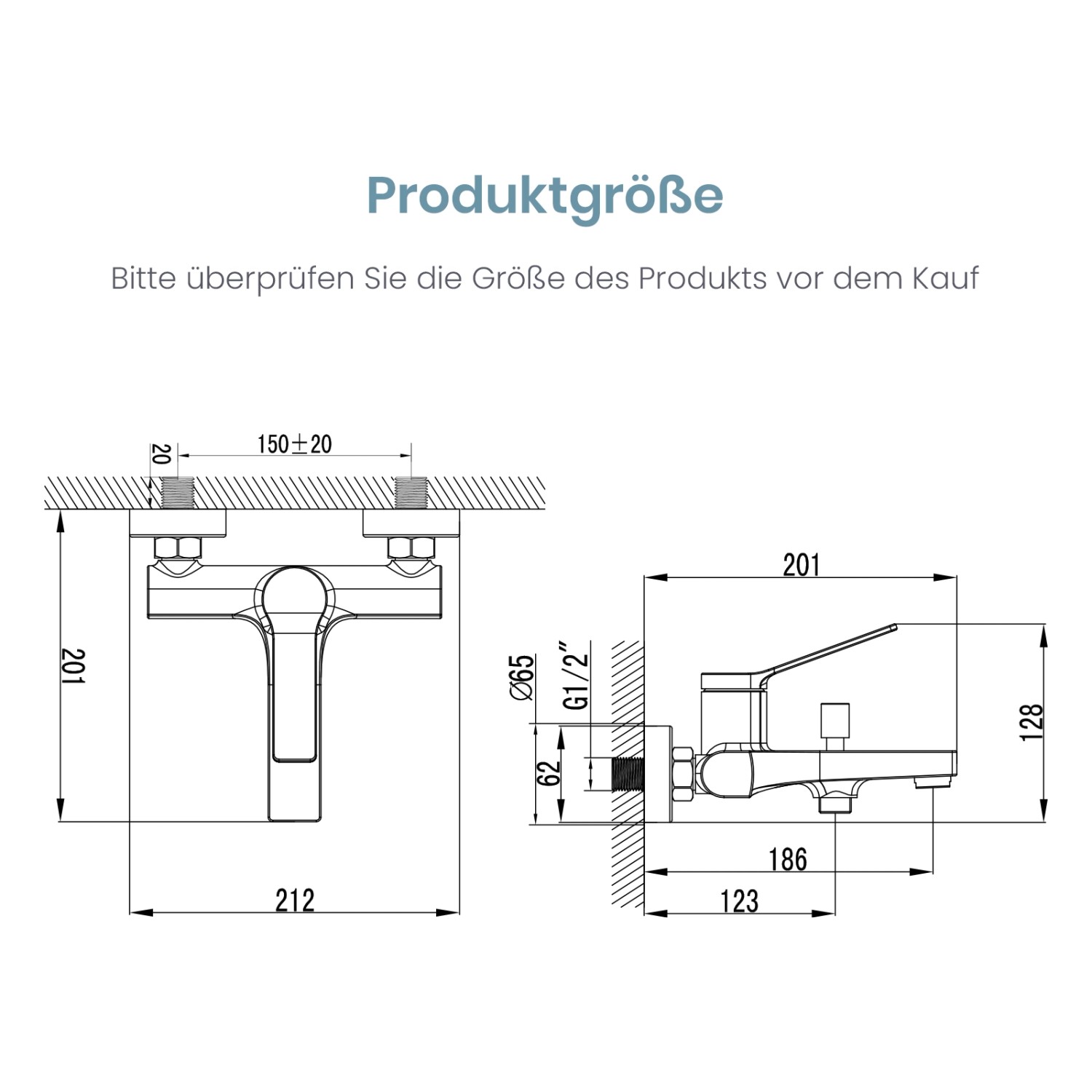 Emke Badewannenarmatur Schwarz mit Auslauf Mischbatterie Badewanne Brausebatterie Einhand Wannenbatterie_5
