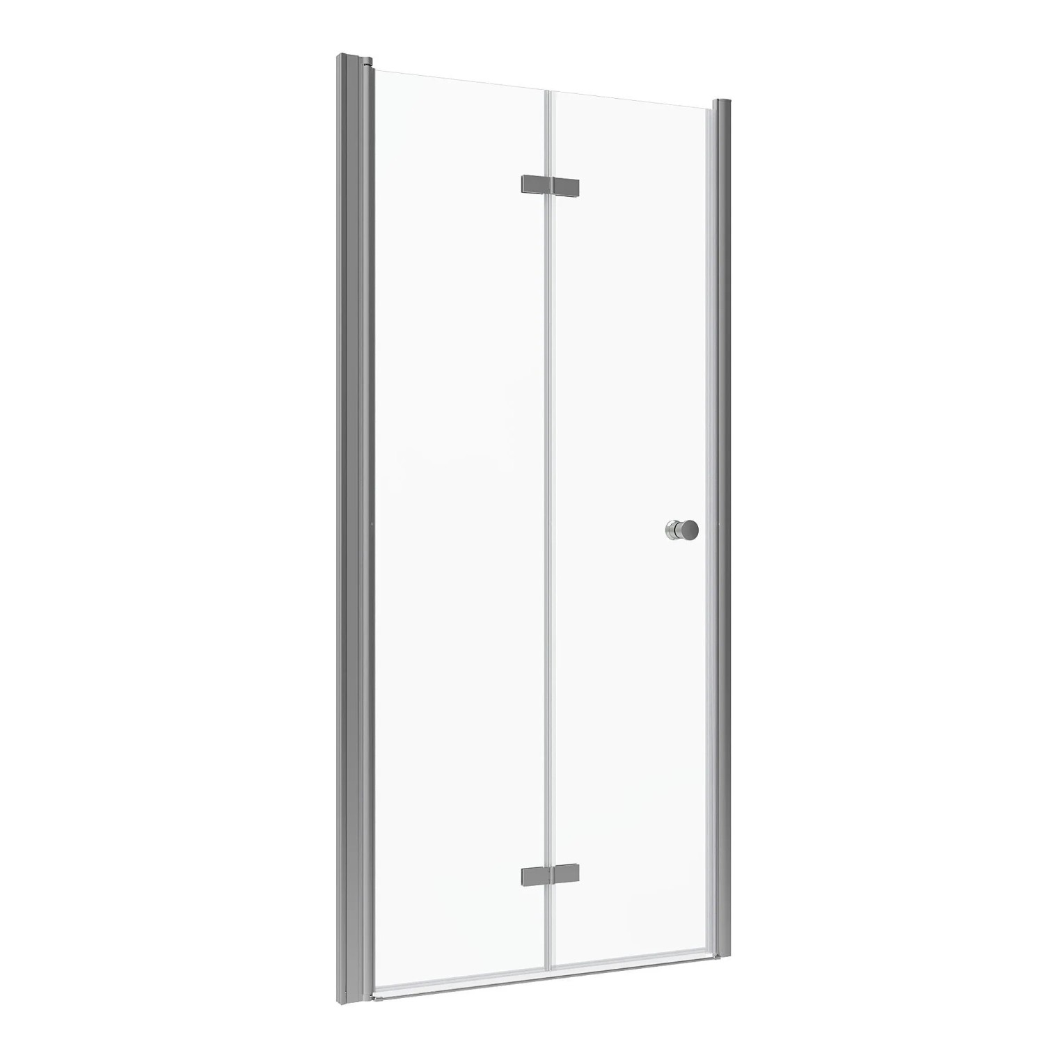 Aquabatos 5 mm ESG Duschtür 100 x 187 cm Nischentür Falttür mit Chrom Knopf Rahmenlose Duschwand Duschabtrennung 20 mm W...