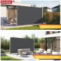 Floordirekt Seitenmarkise, anthrazit, ausziehbar, für Balkon & Terrasse als Sicht- und Windschutz.