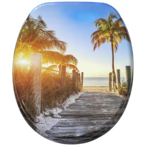 Sanilo WC-Sitz Fort Lauderdale mit Strandmotiv und Absenkautomatik.