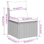 Skizze Gartensofa vidaXL, 62x62x69cm, Poly Rattan schwarz, mit Maßen. Ideal für Gartenmöbel Sets.