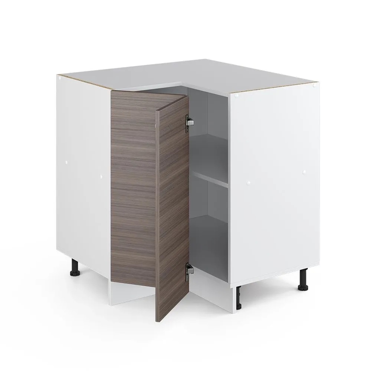 Vicco Eckunterschrank R-Line Küchen Eckschrank Grau Weiß 76 cm AP Eiche