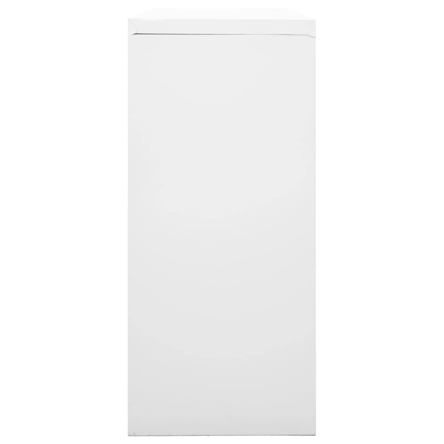 Grauer vidaXL Schiebetürenschrank aus Stahl, 90x40x90 cm, für Büro und Arbeitszimmer.