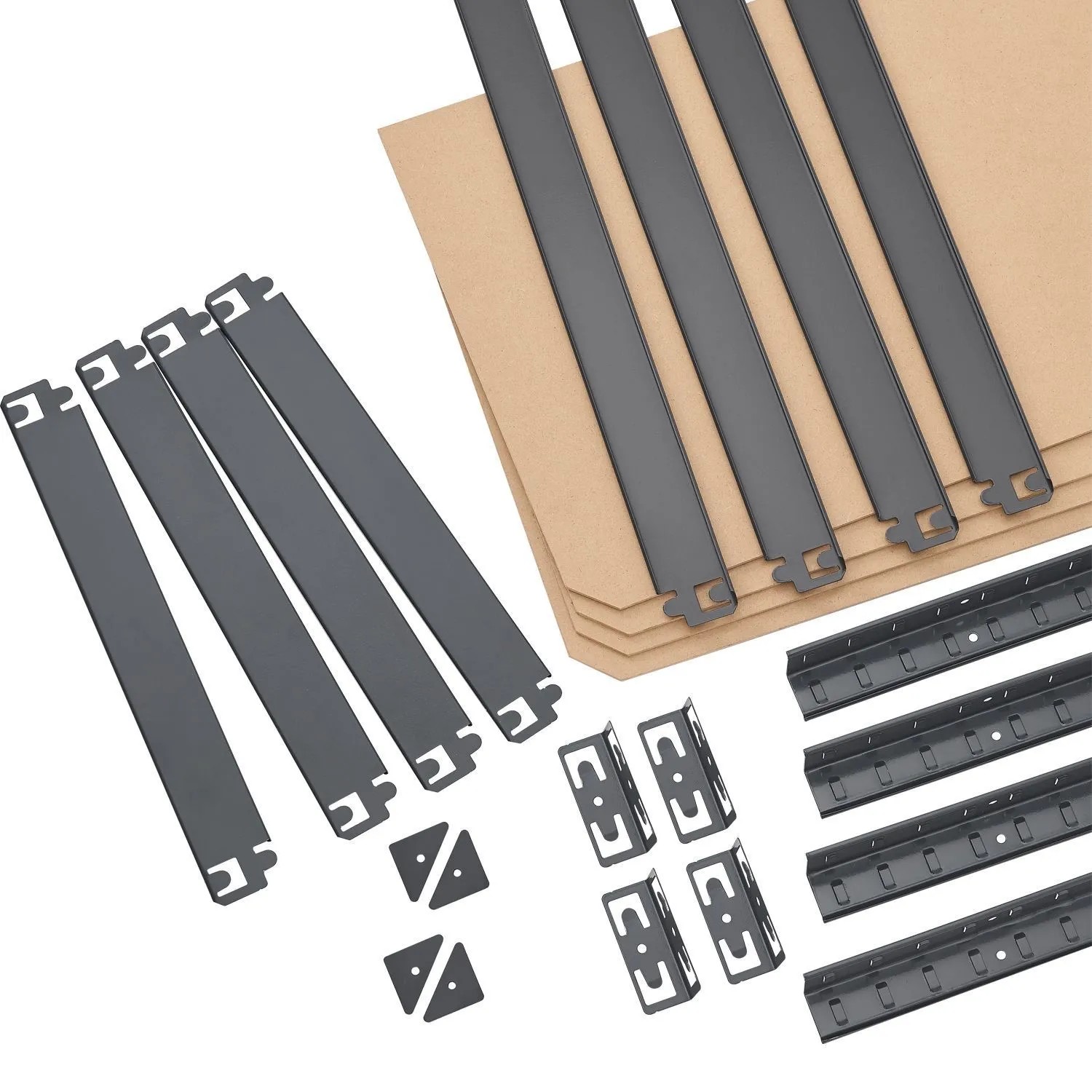 Juskys Lagerregal Easy 2er Set, 160x80x40cm, Grau, Einzelteile