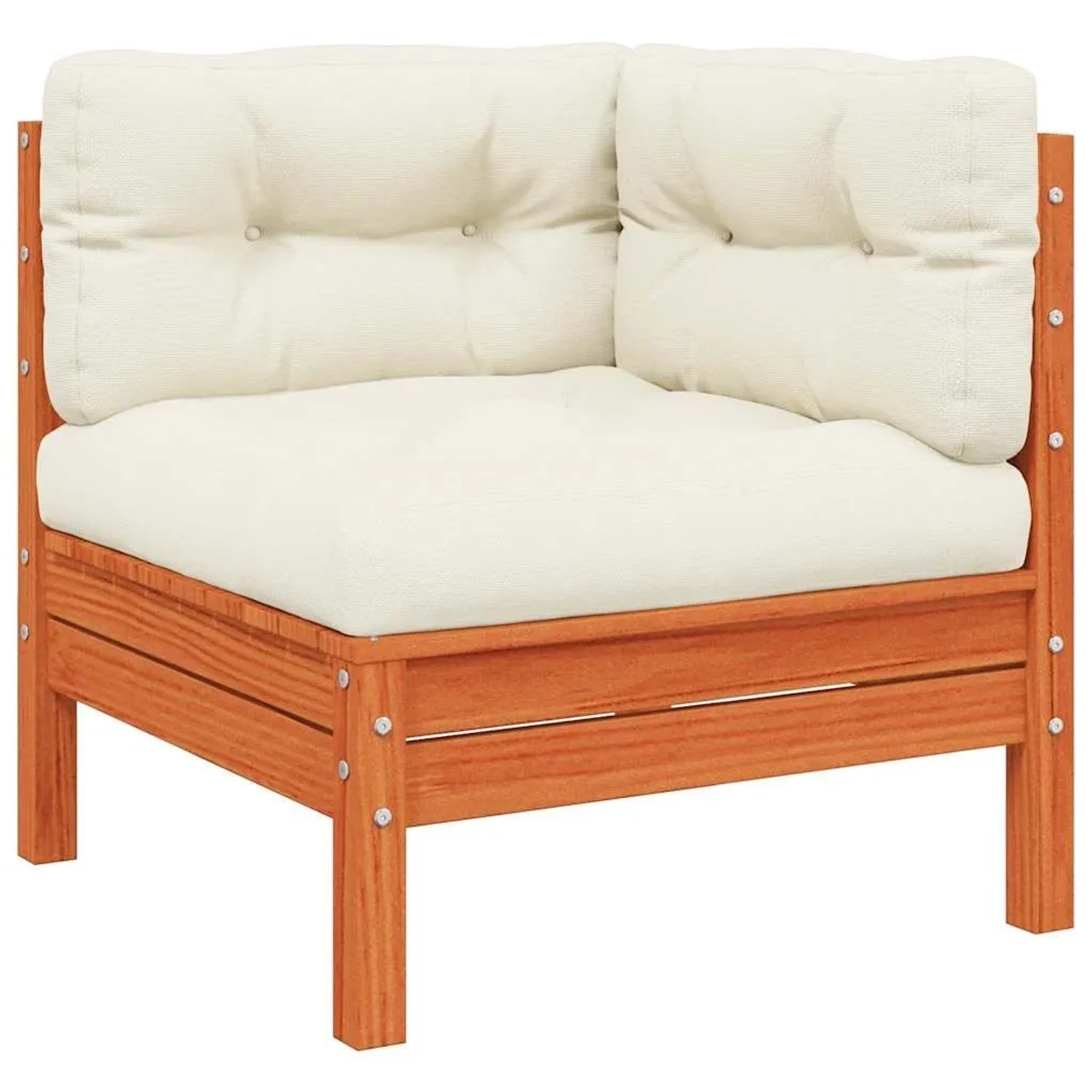 vidaXL Garten-Ecksofa mit Kissen Wachsbraun Massivholz Kiefer 838150