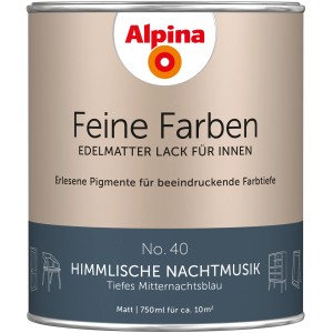 Dose Alpina Feine Farben Lack No. 40 Himmlische Nachtmusik, edelmatt, blau. Buntlack für Innen.