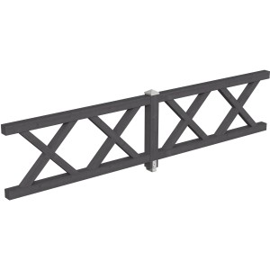 Skan Holz Brüstung Andreaskreuz, 400x84 cm, Fichte schiefergrau, Zubehör für Lauben & Pavillons.