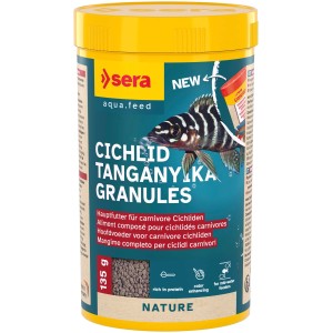Sera Cichlid Tanganyika Gran Fischfutter, 250ml Dose mit Granulat für Cichliden.