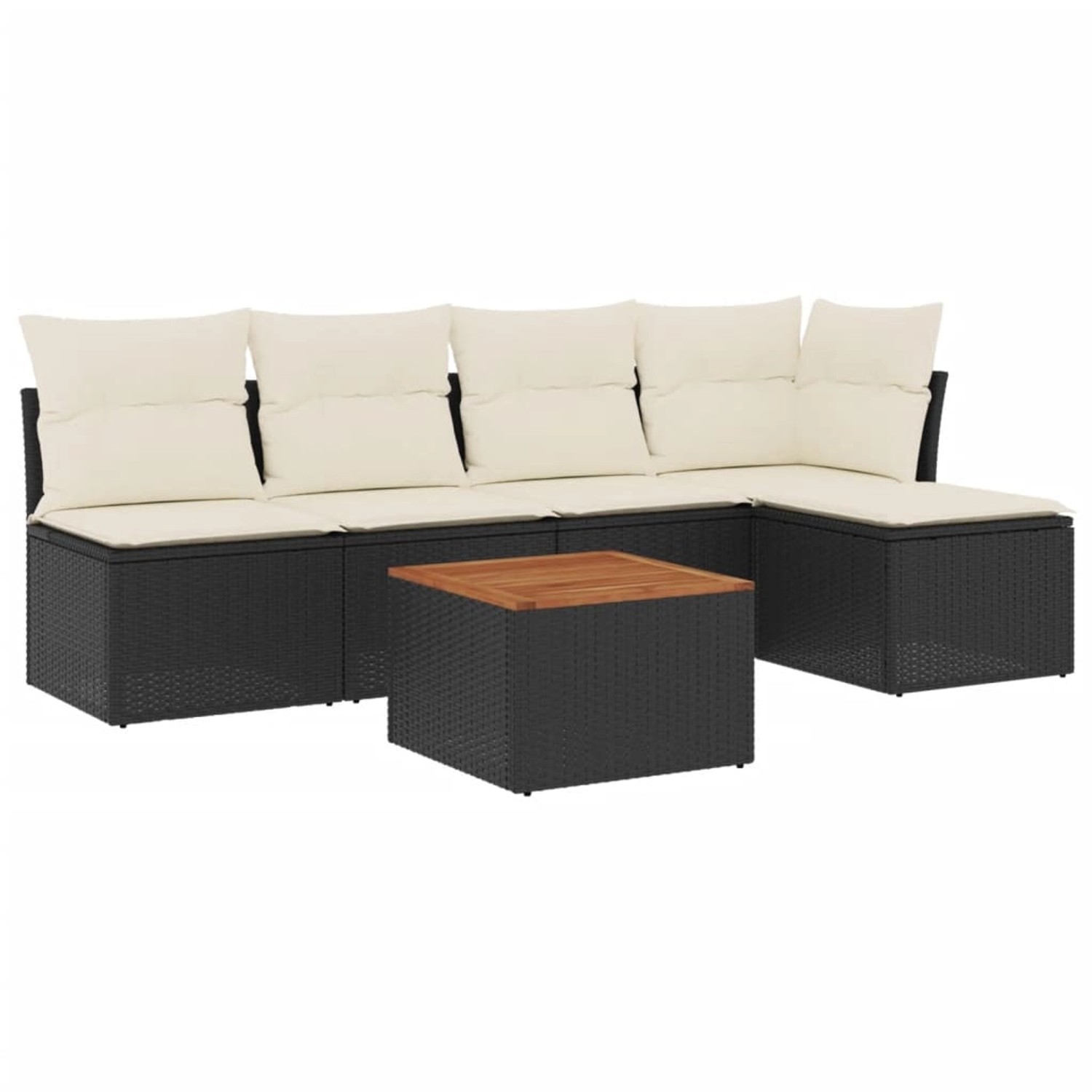 vidaXL 6-tlg Garten-Sofagarnitur mit Kissen Schwarz Poly Rattan Modell 80 günstig online kaufen