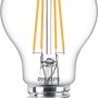 Philips LED E27 Glühbirne, 7W, 2er Set. Klares Glas, warmweißes Licht, Filament-Optik.