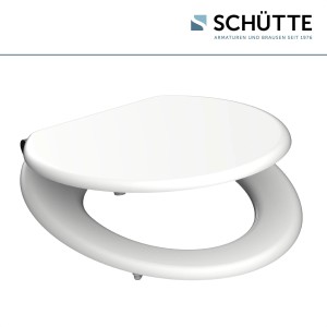 Schütte WC-Sitz Spirit White aus MDF mit Absenkautomatik, O-Form.