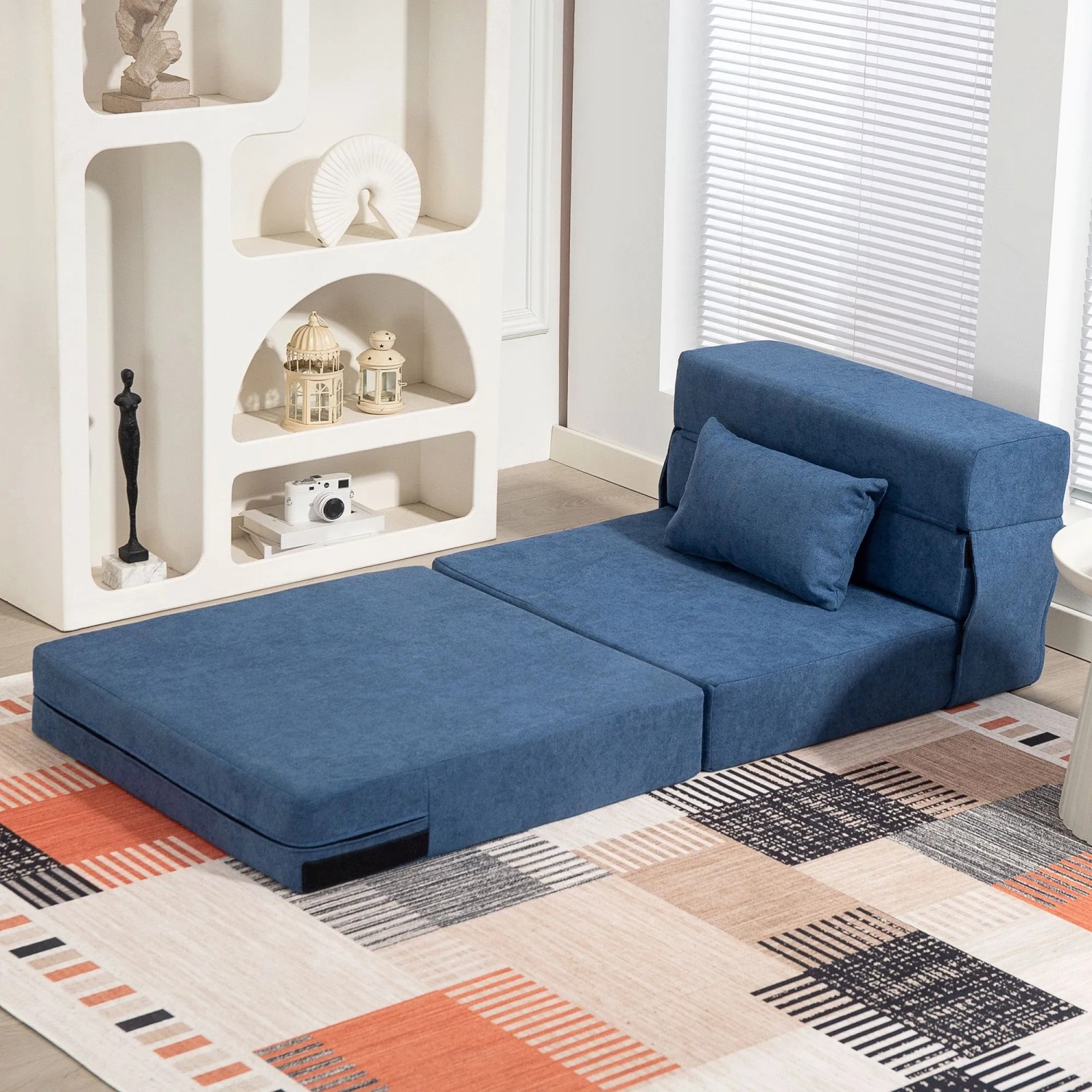 HOMCOM Schlafsofa 3 in 1 klappbar mit Bettfunktion Dunkelblau kaufen bei OBI