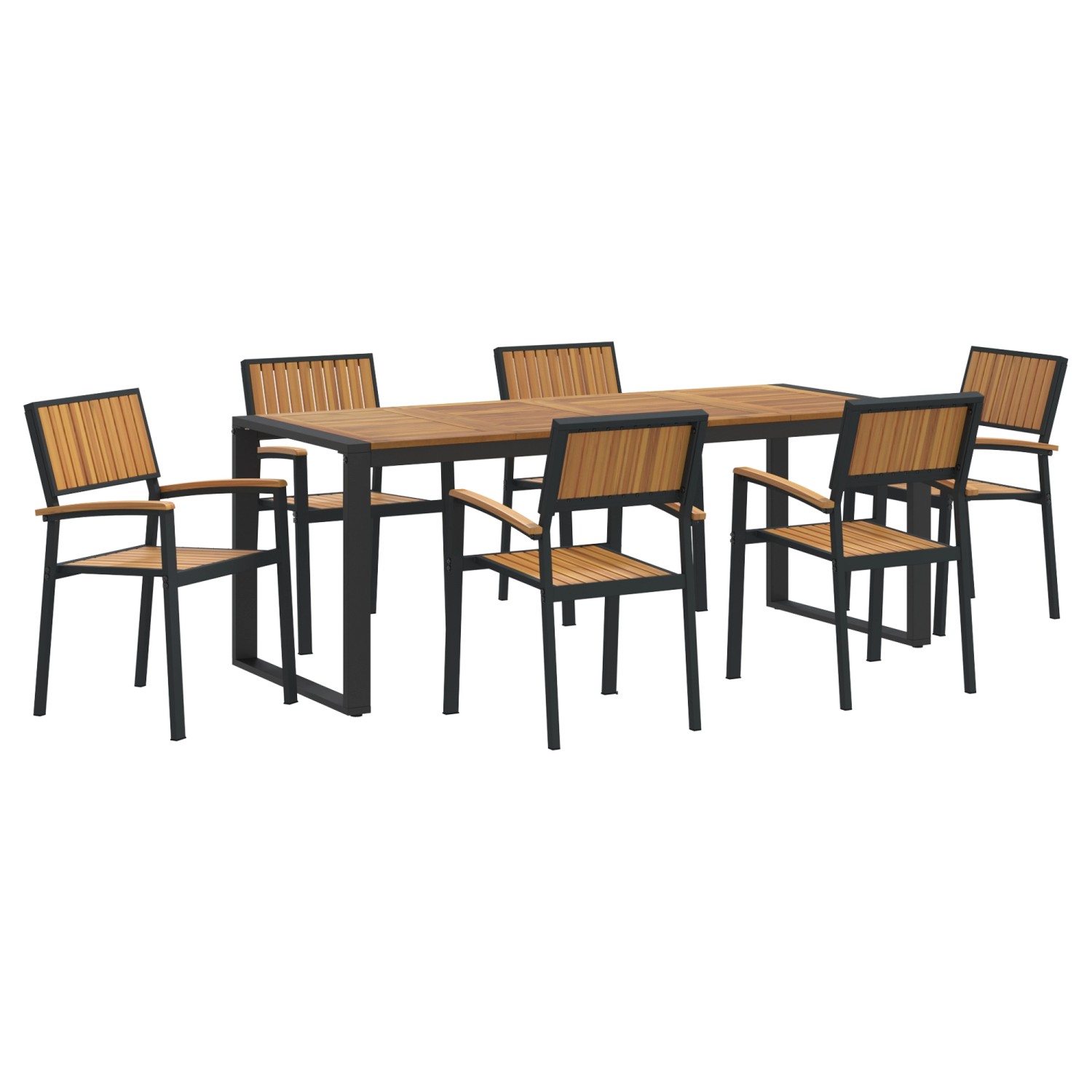 vidaXL 7-Teiliges Garten Essset aus Massivem Akazienholz und Metall 3284389 günstig online kaufen