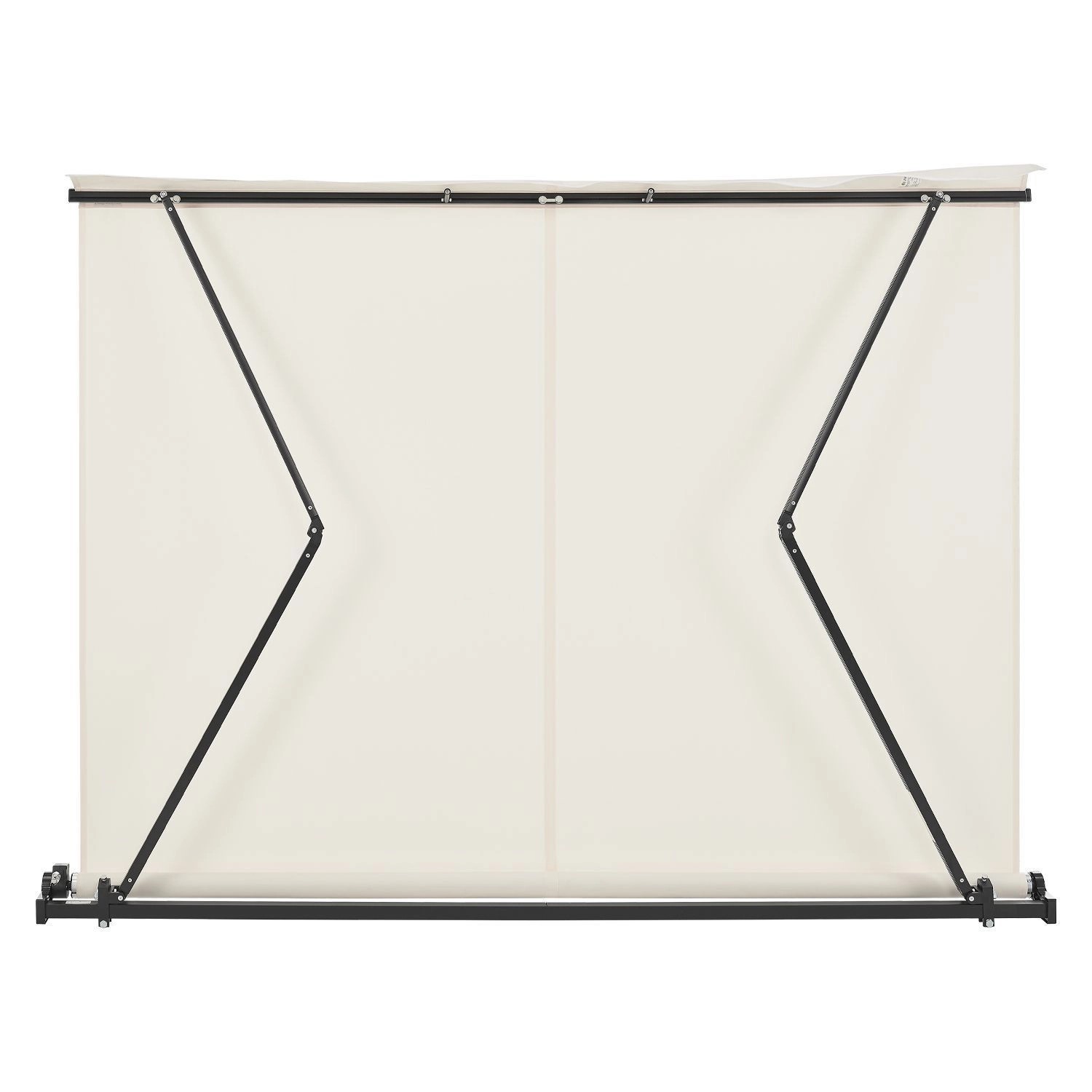 Beige Gelenkarmmarkise 300x250 cm mit schwarzem Gestell für Terrasse & Balkon.