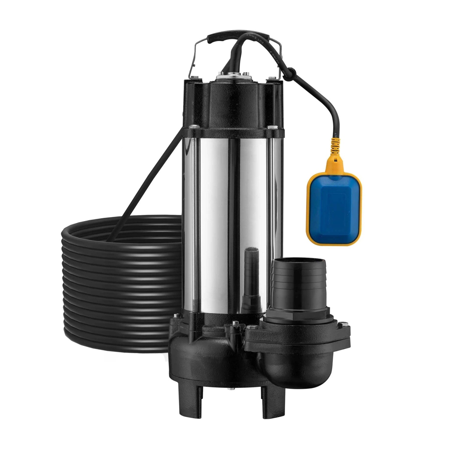 Wiltec Schmutzwasserpumpe Schwimmerschalter Häcksler 31200 L/H 2200 W Eintauchtiefe 5 M