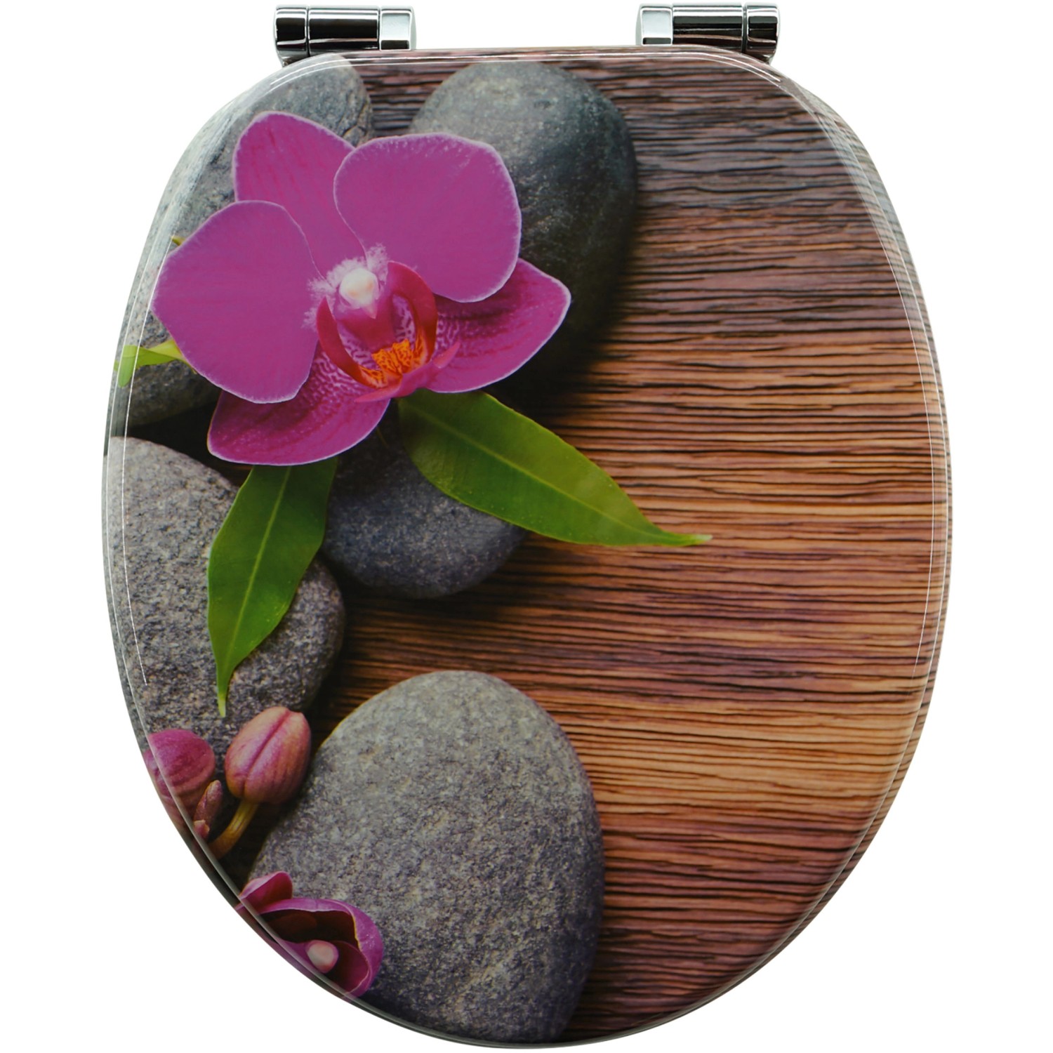 Sanfino WC Sitz Orchid Toilettendeckel mit Absenkautomatik aus Holz