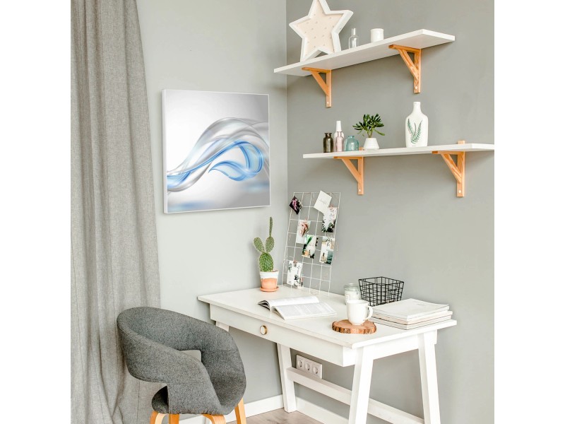 Banjado Magnettafel Aus Glas – 50x50 Cm Mit Blauem Schleier-Motiv – Als Memoboard, Pinnwand Oder Wandbild Nutzen