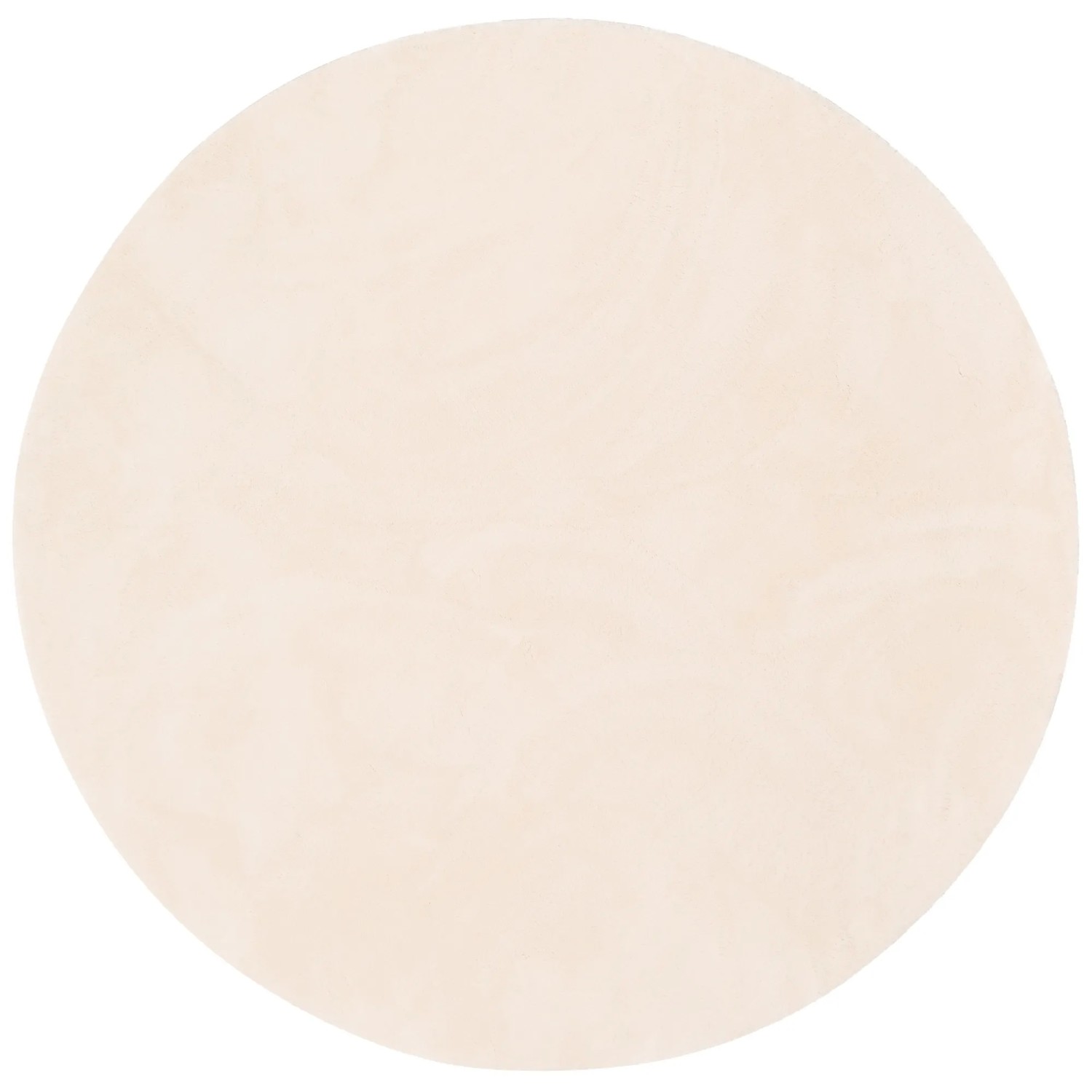 Runder, beiger Fellteppich "Pergamon Luxus Super Soft" (120x120cm).