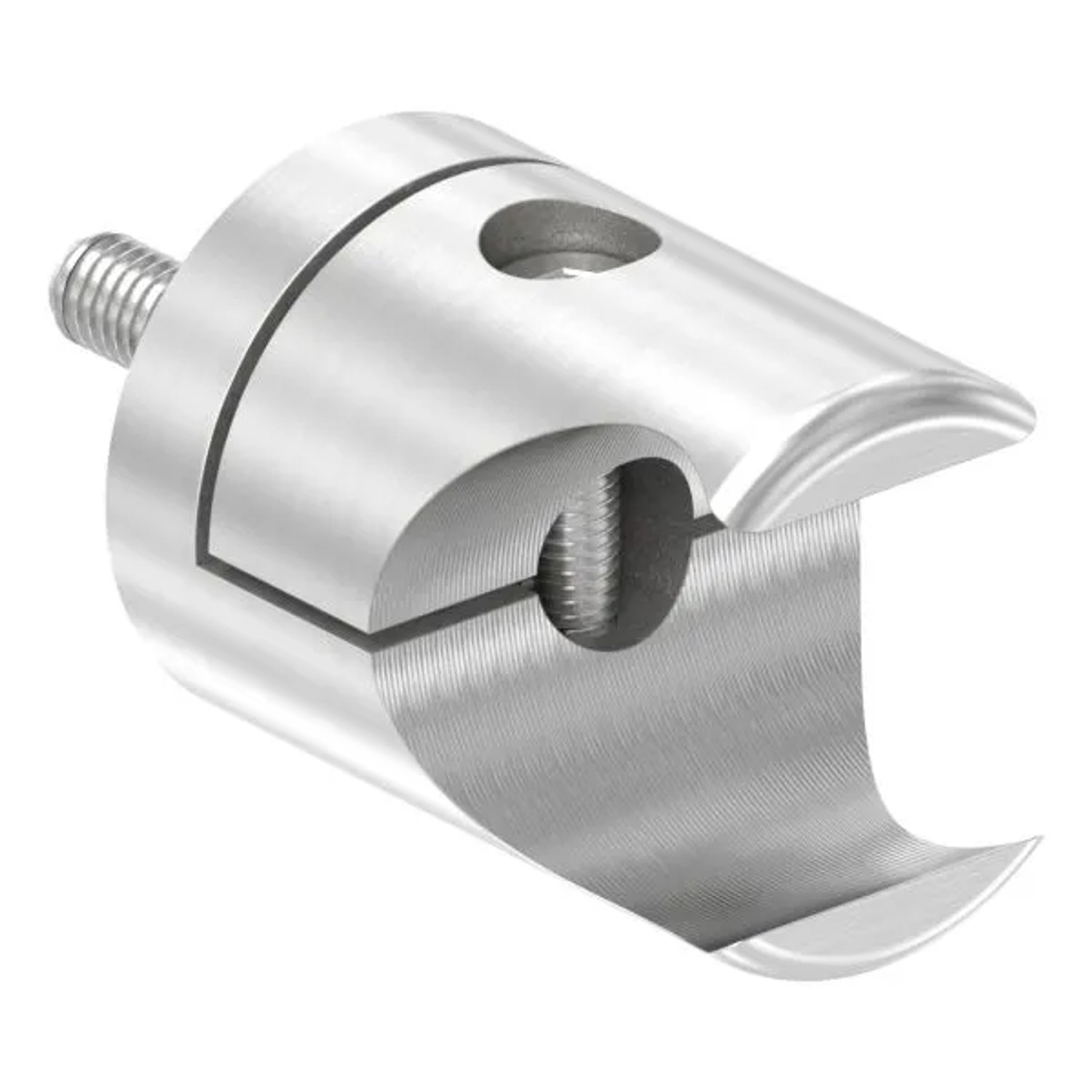 FeNau Klemmprofilhalter Edelstahl V2A Für Ø 27 mm Gerade Geschliffen