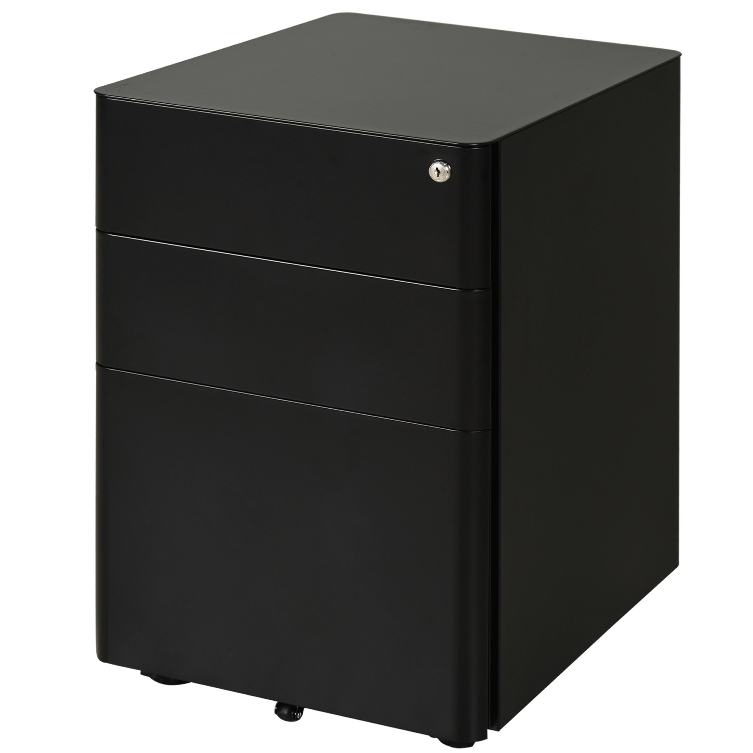 Vinsetto Rollcontainer mit 3 Schubladen Aufbewahrung Stahl Schwarz 39 x 48 günstig online kaufen