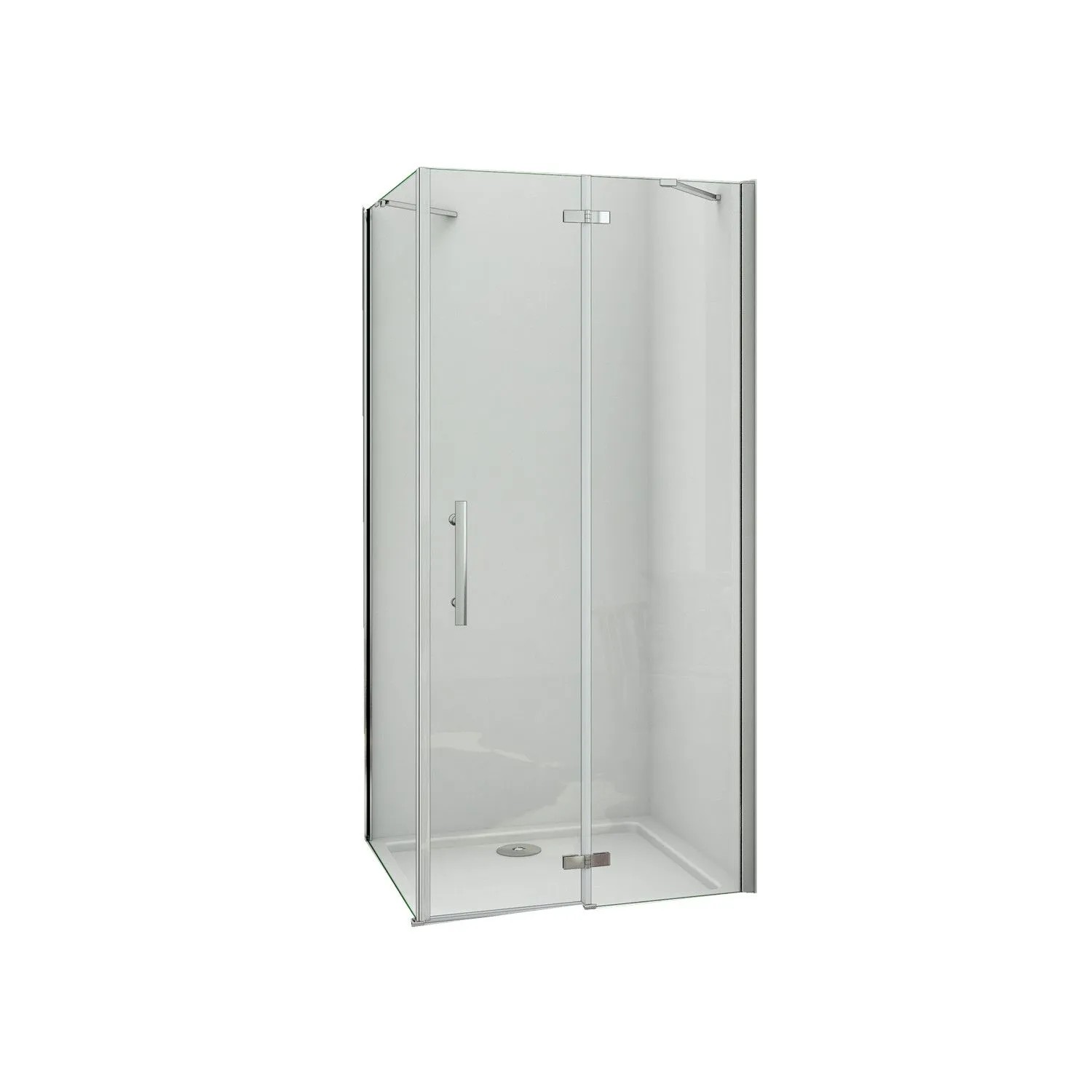 Duschparadies Duschkabine Eckeinstieg Duschtür X Seitenwand 120 x 76 x 185cm Duschabtrennung Duschwand 6mm Nano Glas Dusche