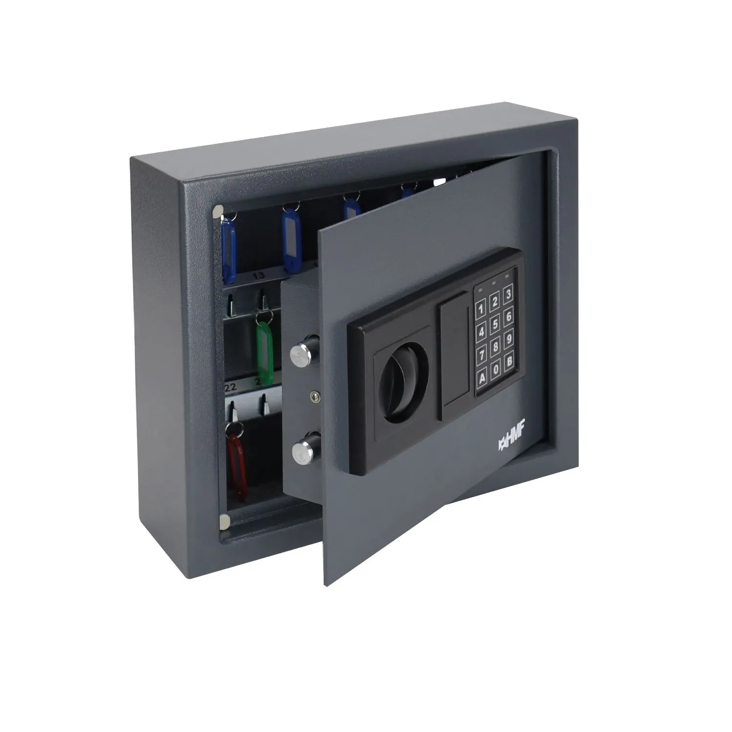 HMF 2030-11 Schlüsseltresor Zahlenschloss 30 Haken 30 x 28 x 10 cm Anthrazit