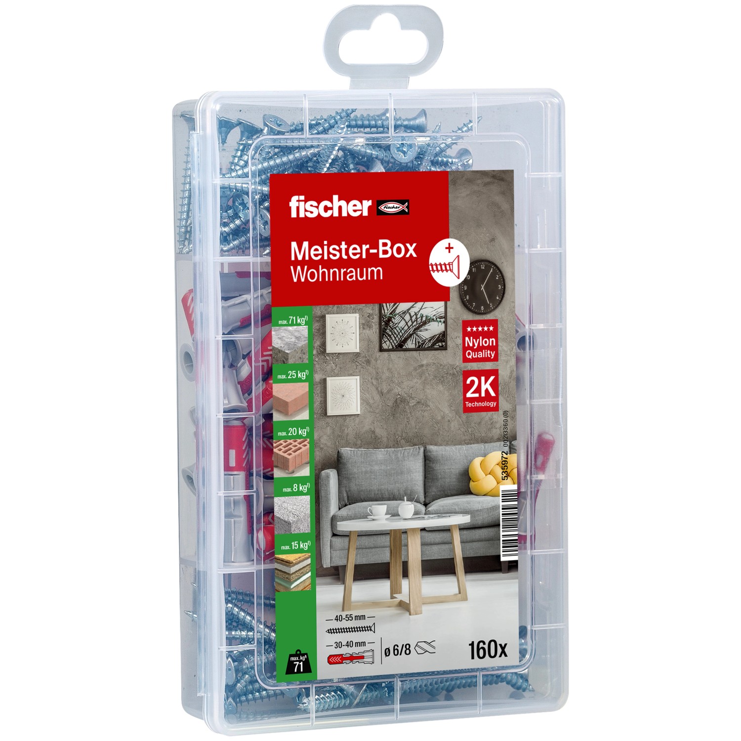 Fischer Meister-Box Wohnraum + Schrauben (160 Teile)
