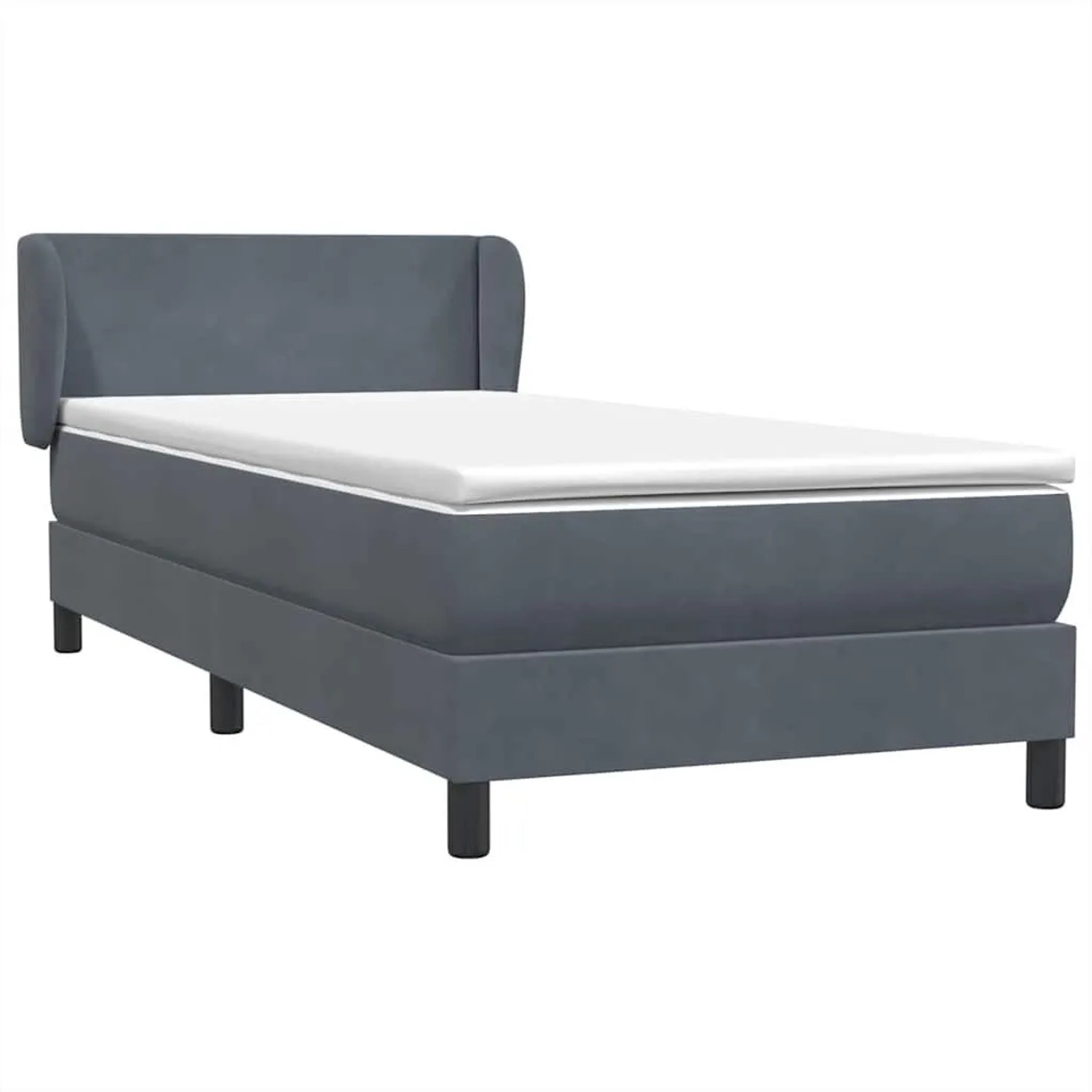 vidaXL Boxspringbett mit Matratze Dunkelgrau 80x210 cm Samt 3317338 günstig online kaufen